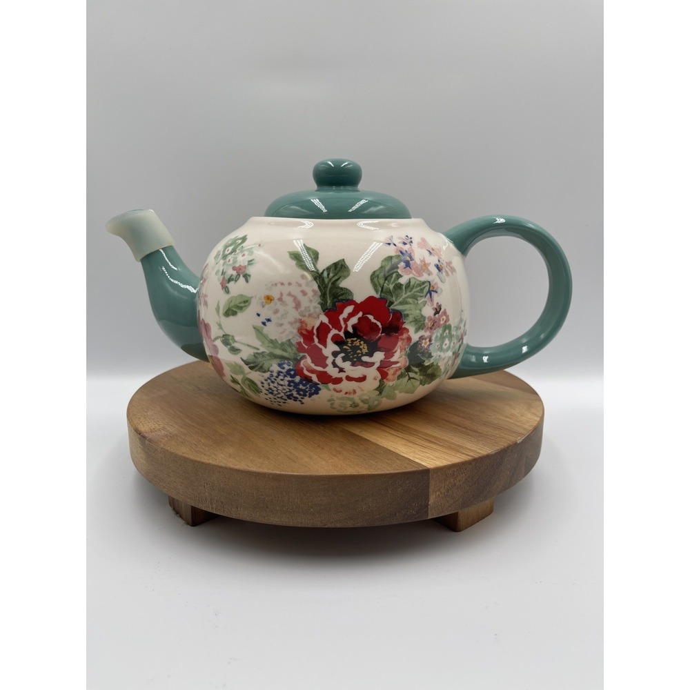 Pioneer Woman Country Garden Ceramic Teapot Floral Print Kitchen Dining